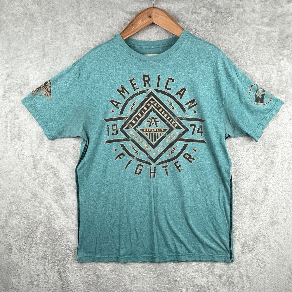 American Fighter‎ T-Shirt Mens 2XL Teal Premium Athletics Lifestyle Eagle XXL